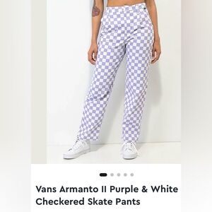 Vans x Lizzie Armanto Women's Lavender and White Checkered Trousers